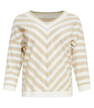 Load image into Gallery viewer, Sophia Gold &amp; Stripe Top ( 25180)
