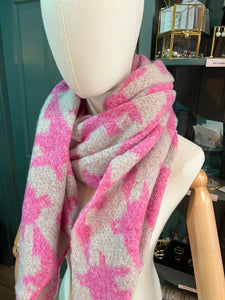 Spring Scarf Pink Houndstooth