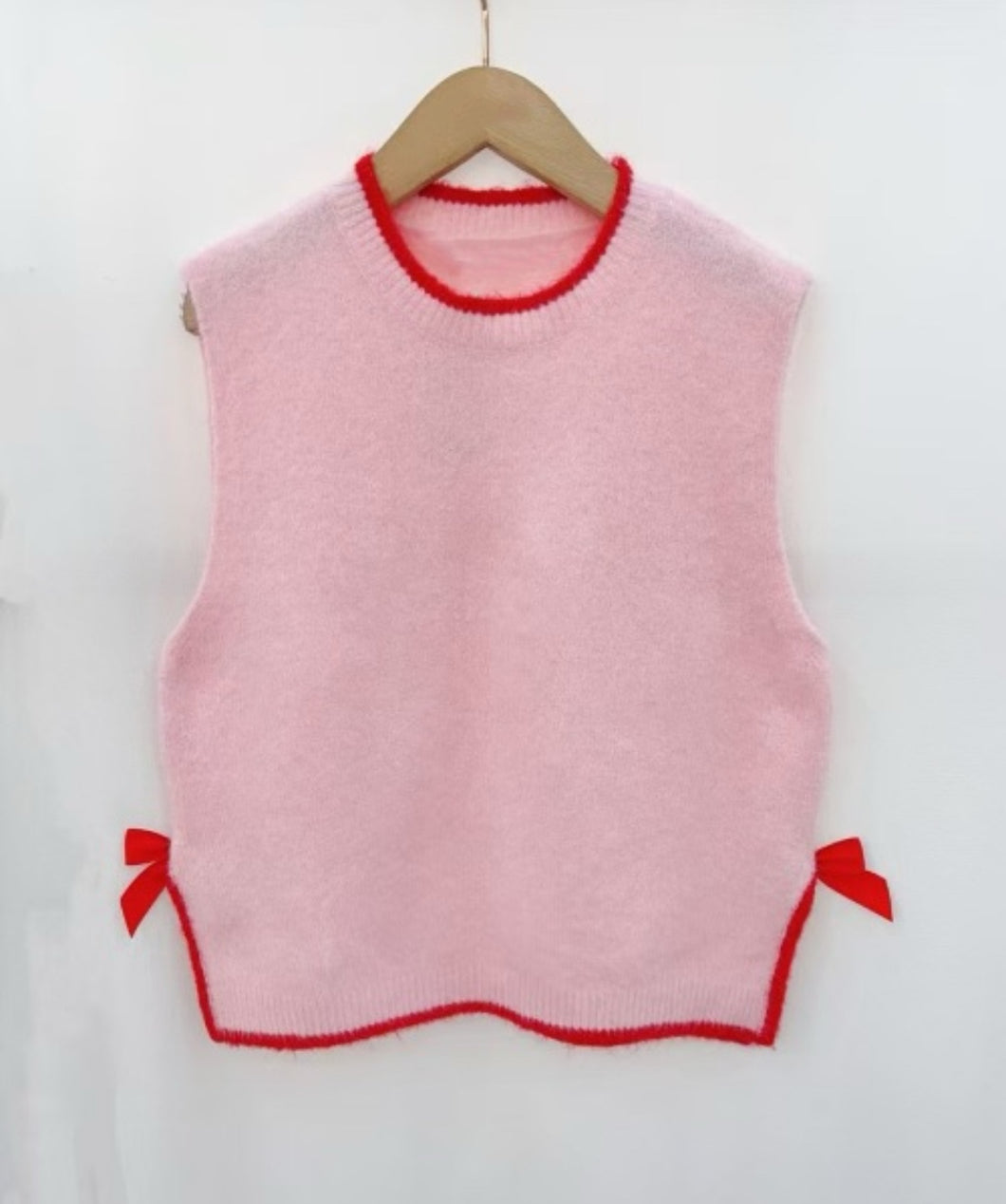 Chloe Pink/Red Bow Top