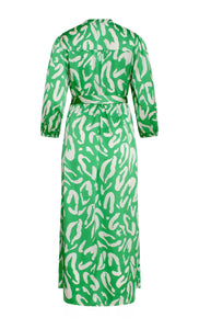 Sophia Green & White Dress (25082)