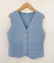 Load image into Gallery viewer, Chloe Blue Pocket Waistcoat
