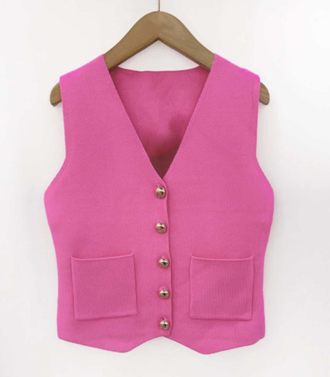 Chloe Baby Pink Pocket Waistcoat