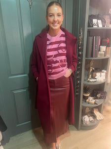 Amelia Burgundy Coat