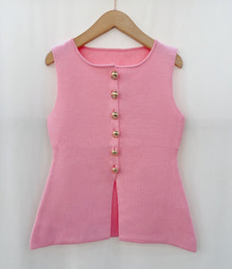 Chloe Baby Pink Longline Waistcoat