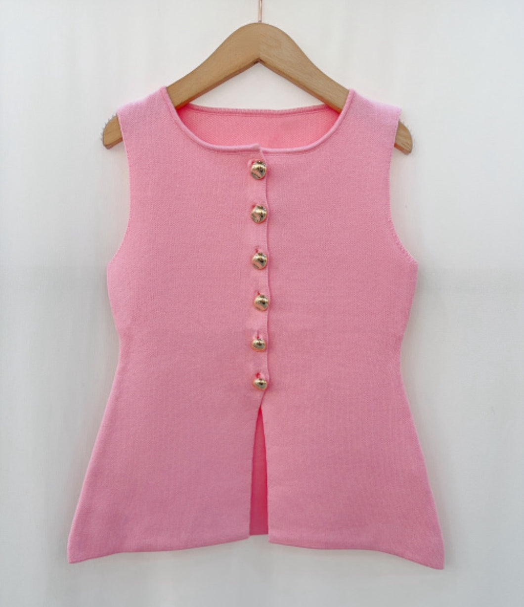 Chloe Baby Pink Longline Waistcoat