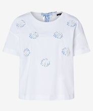 Load image into Gallery viewer, MORE AND MORE WHITE/BLUE FLOWER TEE
