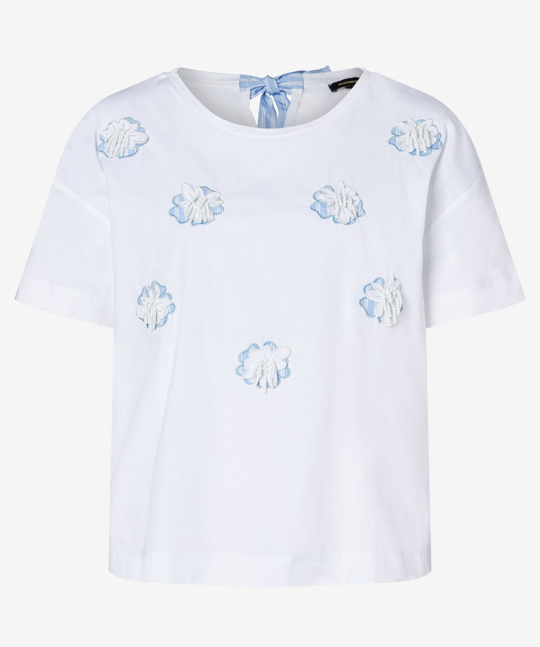 MORE AND MORE WHITE/BLUE FLOWER TEE