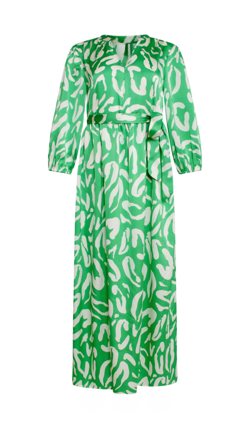 Sophia Green & White Dress (25082)