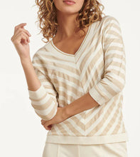 Load image into Gallery viewer, Sophia Gold &amp; Stripe Top ( 25180)
