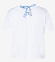 Load image into Gallery viewer, MORE AND MORE WHITE/BLUE FLOWER TEE
