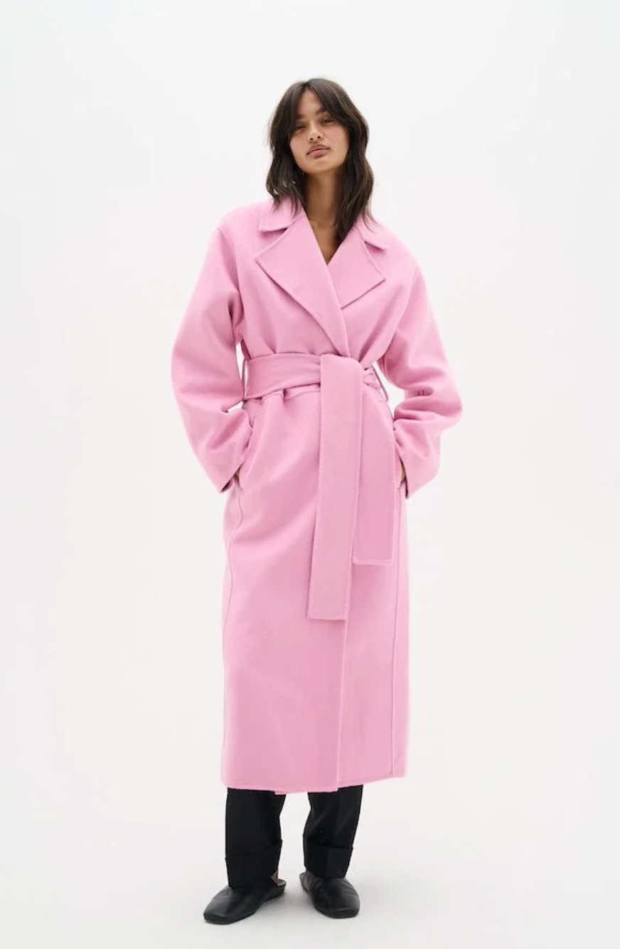 Pink maxi coat online