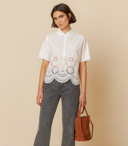 Nancy White Poplin Shirt