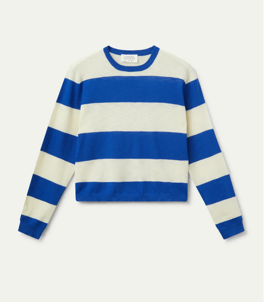 Clara Blue Stripe Knitwear