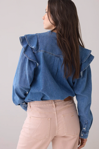 Selena Denim Frill Shirt