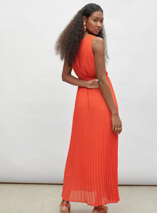 Maite Orange Pleat Dress (OT4)